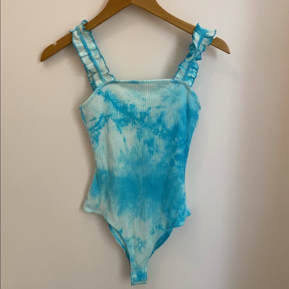 LELIS Blue Acid Wash Bodysuit